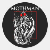 Mothman Runder Aufkleber (Vorderseite)