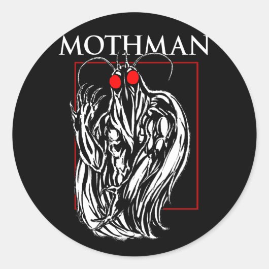 Mothman Runder Aufkleber (Vorderseite)