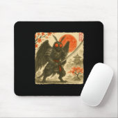 Mothman-Samurai-Japanischer Krieger-Kostüm Sumi-e Mousepad (Mit Mouse)