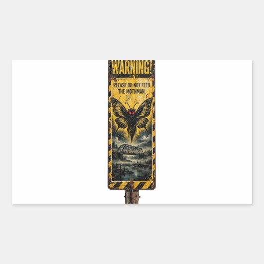 Mothman-Schild "Füttern verboten" Aufkleber (Vorderseite)