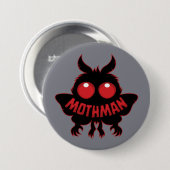 Mothman-Silhouette mit roten Augen Button (Vorne & Hinten)