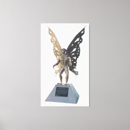 Mothman Statue von Point Pleasant West Virginia Leinwanddruck (Vorderseite)