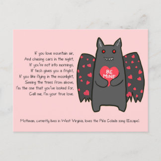 Mothman Valentine Card Feiertagspostkarte