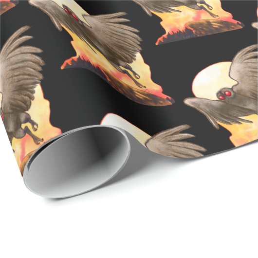 Mothman Wrapping Papier Geschenkpapier (Rolleneckpunkt)