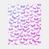 Moths Muster Pink Blau Lila Fleecedecke (Vorderseite)