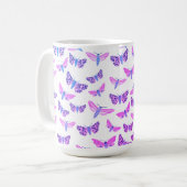 Moths Muster Pink Blau Lila Kaffeetasse (Vorderseite Links)