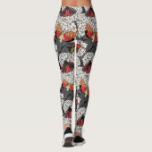 Moths on white hydrangea leggings (Rückseite)