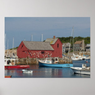 Motif #1 Blue Boat Art Print Poster