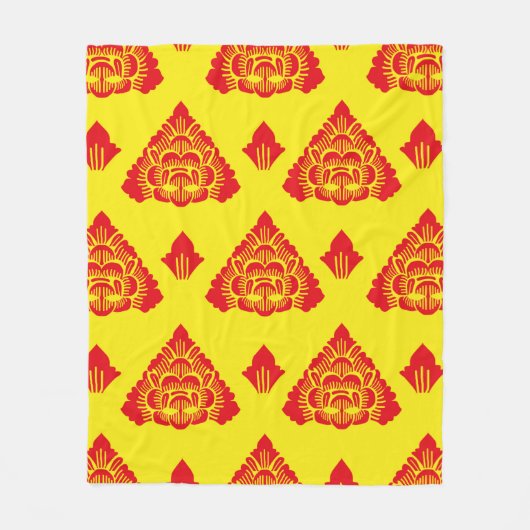 Motif Bali, Indonesien. mit modernen Farben. Vinta Fleecedecke (Vorderseite)