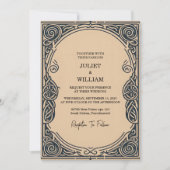 Motif Celtic Nordic Mittelalterliche Bildhauerei Einladung (Vorderseite)