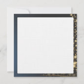 Motif de Noël bleu avec arbre de Noël doré Einladung (Rückseite)