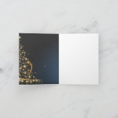 Motif de Noël bleu avec arbre de Noël doré Karte (Innenseite)