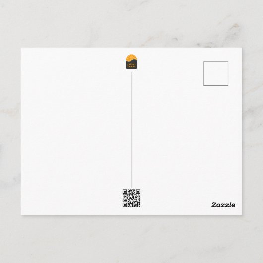 Motif de Noël bleu avec arbre de Noël doré Postkarte (Rückseite)