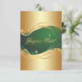 Motif de Noël oder avec fond vert Einladung (Stehend Vorderseite)