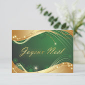 Motif de Noël oder avec fond vert Einladung (Stehend Vorderseite)