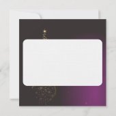 Motif de Noël pourpre avec arbre de Noël doré Einladung (Rückseite)