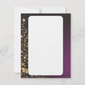 Motif de Noël pourpre avec arbre de Noël doré Einladung (Rückseite)