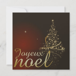 Motif de Noël rouge avec arbre de Noël doré Einladung