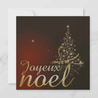 Motif de Noël rouge avec arbre de Noël doré Einladung
