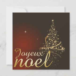 Motif de Noël rouge avec arbre de Noël doré Einladung