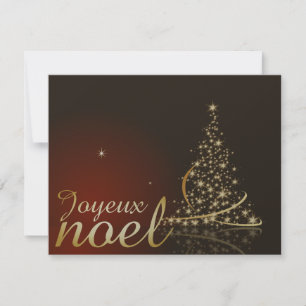 Motif de Noël rouge avec arbre de Noël doré Einladung