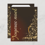 Motif de Noël rouge avec arbre de Noël doré Einladung (Vorne/Hinten)