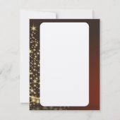 Motif de Noël rouge avec arbre de Noël doré Einladung (Rückseite)