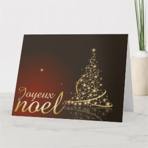 Motif de Noël rouge avec arbre de Noël doré Karte