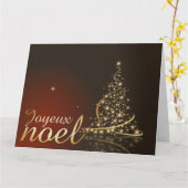 Motif de Noël rouge avec arbre de Noël doré Karte (Gelbe Blume)