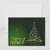 Motif de Noël vert avec arbre de Noël doré Einladung (Vorne/Hinten)