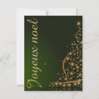 Motif de Noël vert avec arbre de Noël doré Einladung