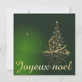 Motif de Noël vert avec arbre de Noël doré Einladung