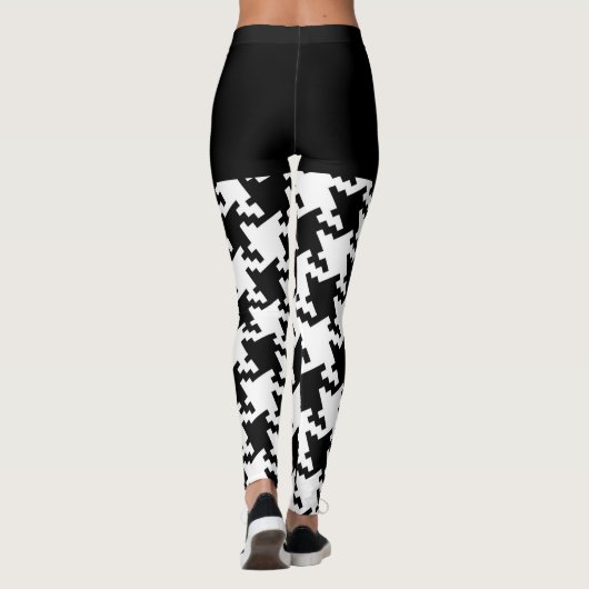 Motif-Dekoration aus Schwarz und Weiß-Hahnentrittm Leggings (Rückseite)