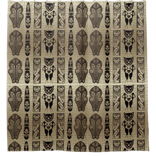 Motif Design im schwarzen afrikanischen Stil Duschvorhang (Vorderseite)