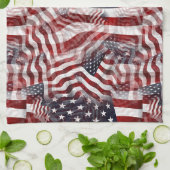 Motif für die abstrakte Blaue Flagge Geschirrtuch (Gefaltet)