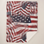 Motif für die abstrakte Blaue Flagge Sherpadecke (Vorderseite)