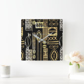 Motif Mud Cloud Print Quadratische Wanduhr (Zuhause)