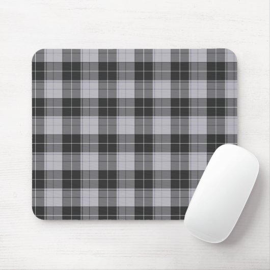 Motif tartan simple en gris mousepad (Mit Mouse)