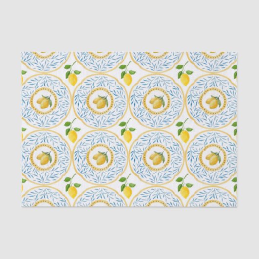 Motif Vintage italienische Lemons Decoupage Seidenpapier (Vorderseite)