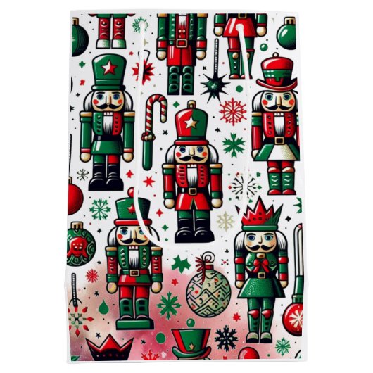 Motif zum bezaubernden Nutcrackers Holiday Theme Mittlere Geschenktüte (Rückseite)