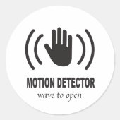 Motion Detector with hand Icon Runder Aufkleber (Vorderseite)