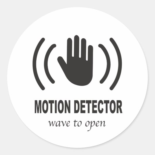 Motion Detector with hand Icon Runder Aufkleber (Vorderseite)