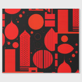 Motion Graphics Circle Red Geometric Pattern Geschenkpapier (Flach)