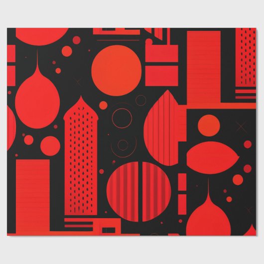 Motion Graphics Circle Red Geometric Pattern Geschenkpapier (Flach)