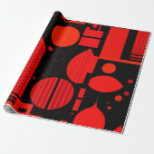 Motion Graphics Circle Red Geometric Pattern Geschenkpapier (Ungerollt)