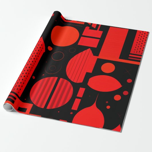 Motion Graphics Circle Red Geometric Pattern Geschenkpapier (Ungerollt)