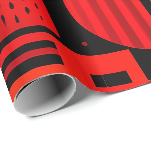 Motion Graphics Circle Red Geometric Pattern Geschenkpapier (Rolleneckpunkt)