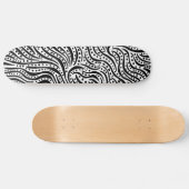 Motion on the Water - Black on Wood Skateboard (Horizontal)