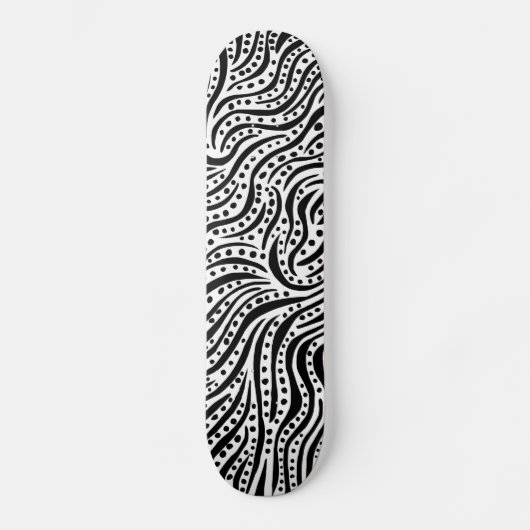 Motion on the Water - Black on Wood Skateboard (Vorderseite)