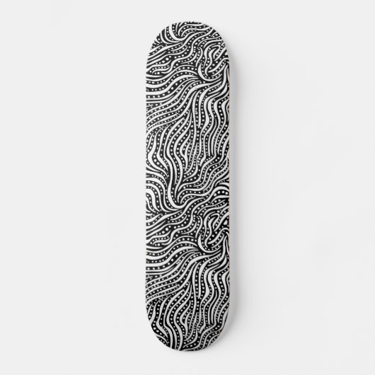Motion on the Water V2 - White on Black Skateboard (Vorderseite)